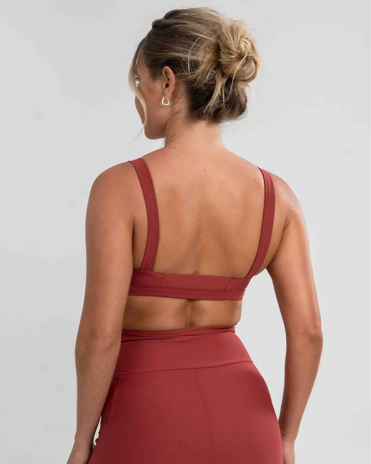 Top Fitness Flow Vermelho Carmin c/ compressão