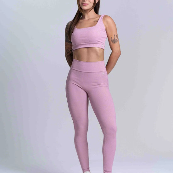 Calça Fitness Confort Canelado sem costura frontal - Maré Maria moda fitness