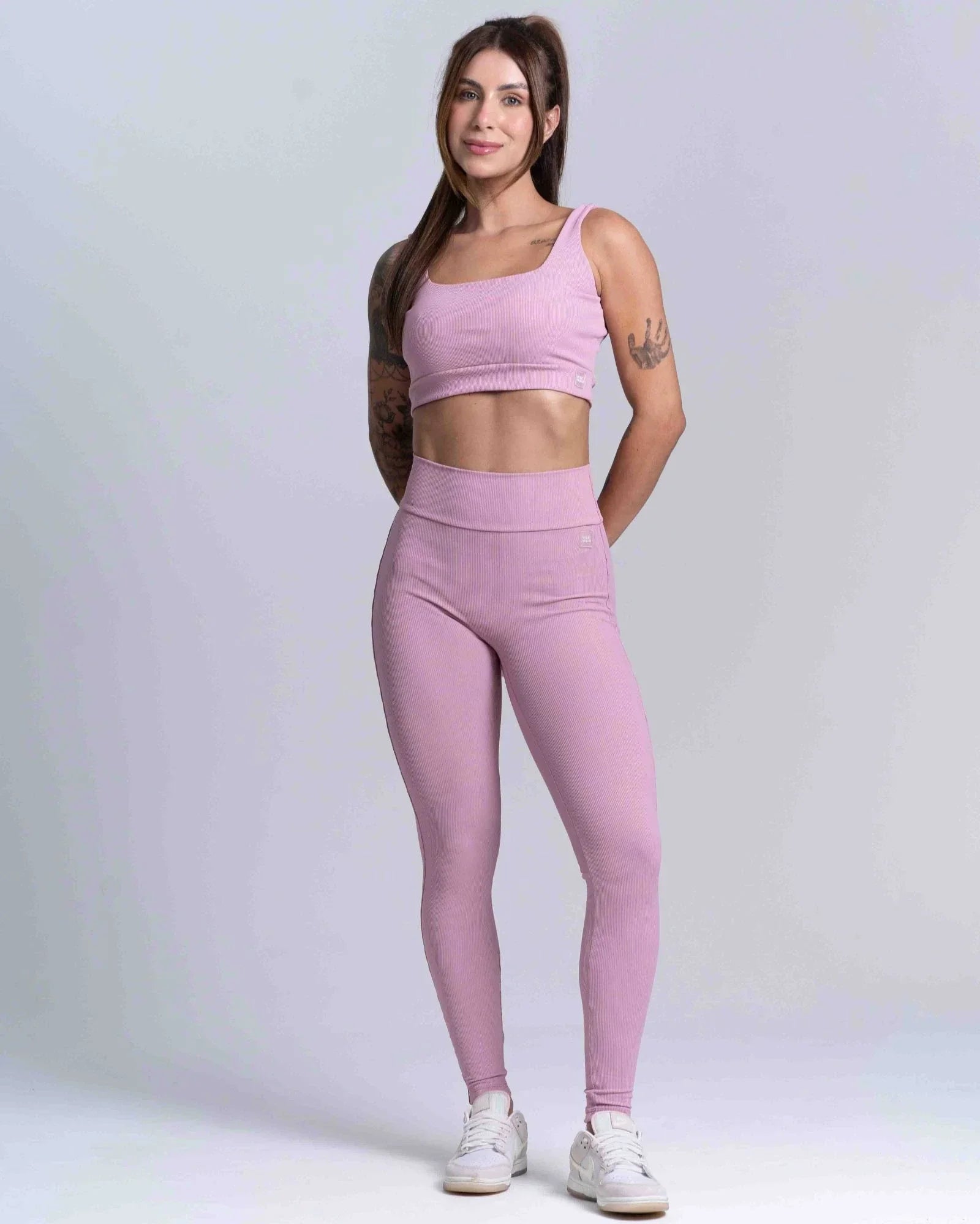 Calça Fitness Confort Canelado sem costura frontal - Maré Maria moda fitness