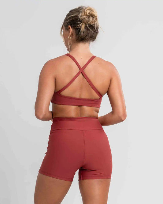 Short Confort Vermelho Carmin s/ costura frontal compressão s/ empina