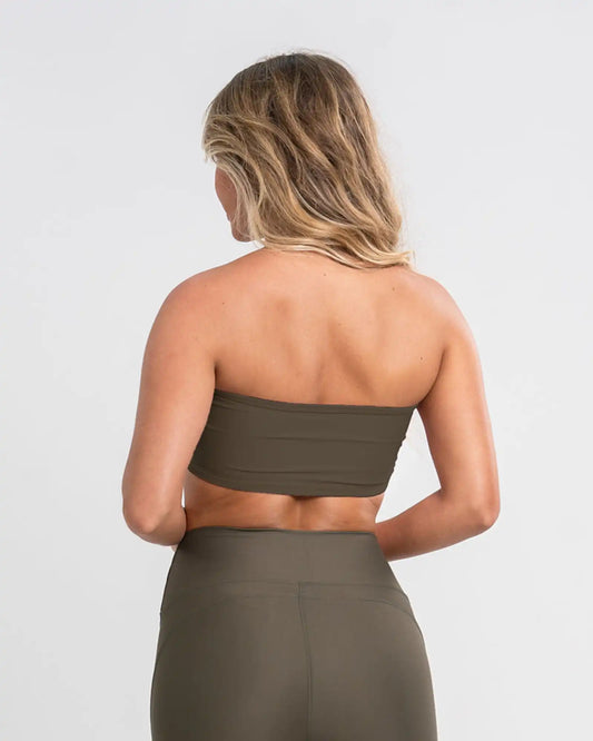 Top Faixa Tomara que caia Allure Verde Musgo