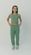 Regata Cropped Moletinho Verde Eucalipto