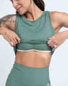 Regata Cropped Moletinho Verde Eucalipto