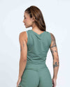 Regata Cropped Moletinho Verde Eucalipto