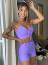 Short fitness Slim Lilás Empina Bumbum - Maré Maria moda fitness