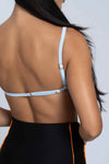 Top Fitness New Front Tricolor Super Black Com Tangerina e Azul Ice