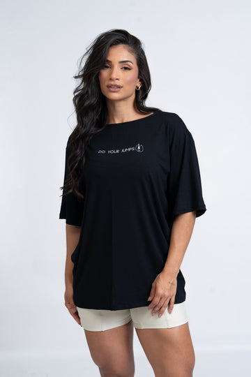 Blusão Fitness Oversized 'Do Your Jumps' Preto
