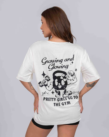 Blusão Fitness Oversized Growing And Glowing Off White