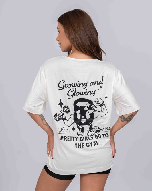 Blusão Fitness Oversized Growing And Glowing Off White