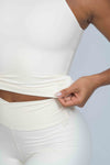 Blusa Fitness Casual Charlote Off White compressão
