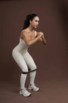 Macacão Fitness Compressão Power Corset Creme