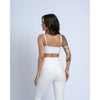 Calça Legging  fitness Classic Off White com compressão e sem empina bumbum