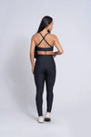 Calça Legging Fitness New Essence Preto -  Sem Costura Frontal
