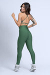 Calça Legging  fitness Classic Verde Militar com compressão e sem empina bumbum