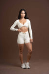 Short Fitness Compressão Slim Creme