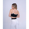 Top fitness Ternura Super Black com alça Off White