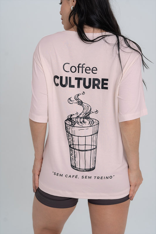 Blusão Fitness Oversized 'Coffee Culture' Rosa Candy
