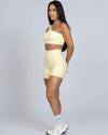 Top Fitness Avenue Amarelo Brisa assimétrico