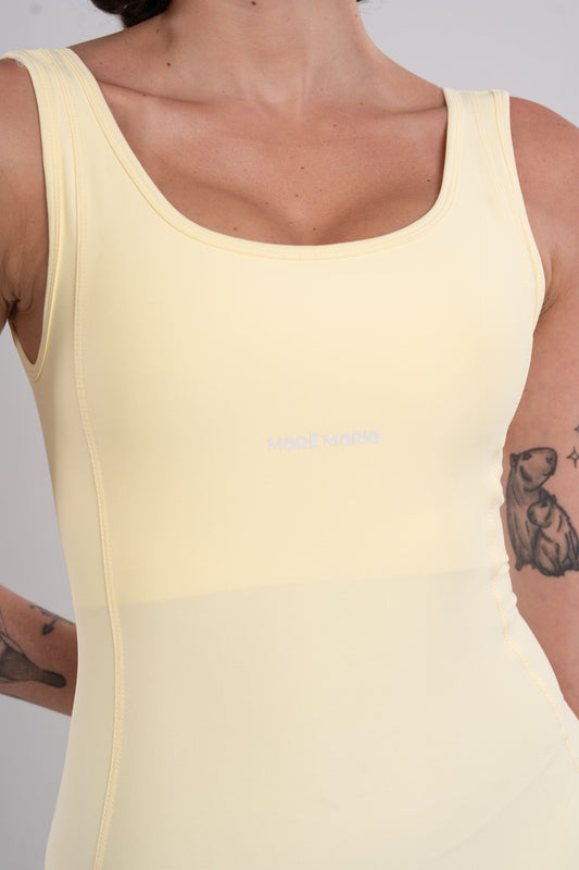 Macaquinho Fitness Compressão Basic Amarelo Brisa