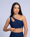 Top Fitness Avenue Azul Dark assimétrico