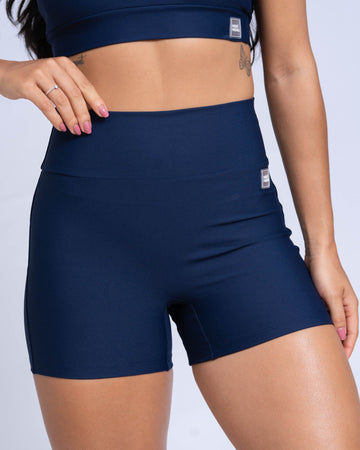 Short Confort sem costura frontal Azul Dark compressão sem empina