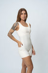 Macaquinho Fitness Compressão Basic Off White