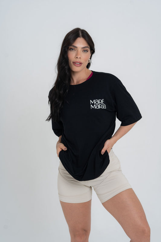Blusão Fitness Oversized 'Coffee Culture' Preto