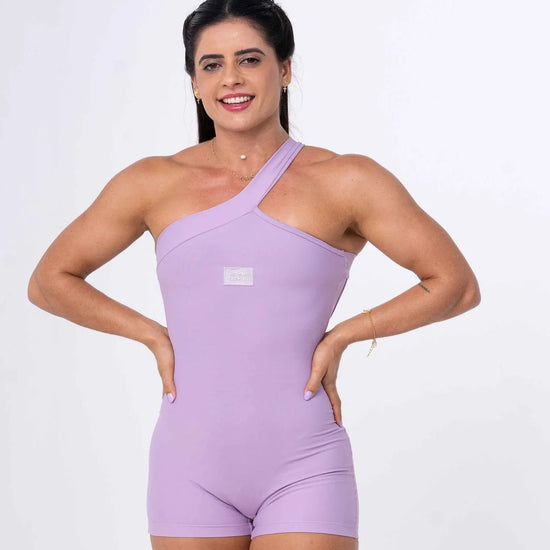 Macaquinho Fitness Vivi Lavanda com compressão - Maré Maria moda fitness