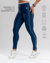 Calça Fitness New Line Azul Intenso com Branco Neve