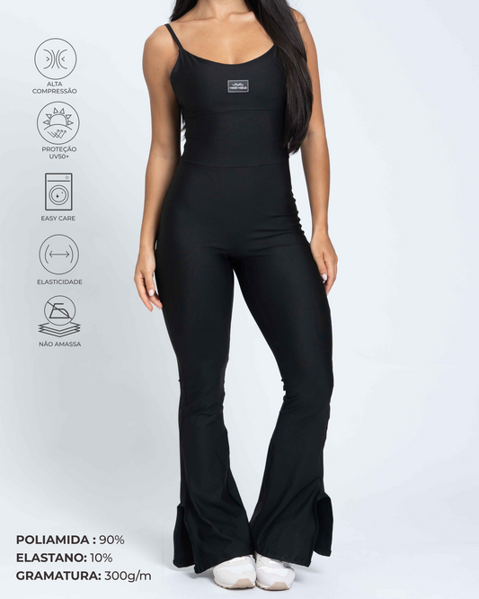 Macacão Fitness Flare Super Black