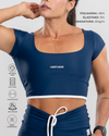 Top Fitness Ana de Manguinha com Bordado Maré Maria