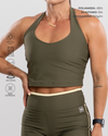 Top Fitness Core Verde Musgo Frente Única