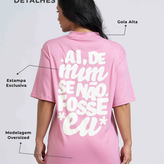 Blusão Oversized "Ai de mim se não fosse eu" com gola - Maré Maria moda fitness