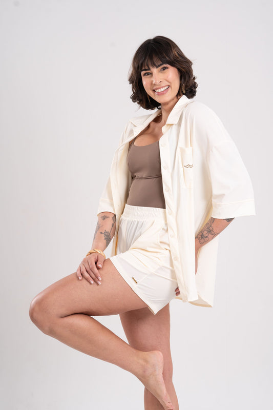 Camisa Saída De Praia Orla Off White