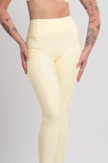 Calça Legging Fitness Compressão New Classic Amarelo Brisa