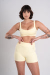 Short Fitness Active Amarelo Brisa Com Off White