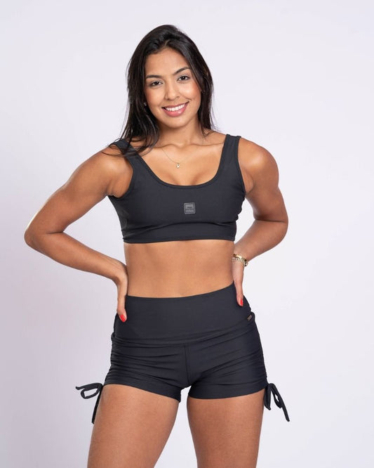 Short fitness Slim Preto Empina Bumbum