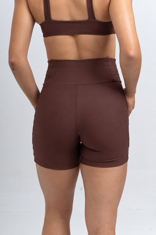 Short Fitness Compressão New Bike Chocolate Dark