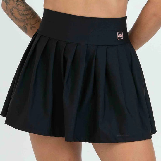 Short Saia Fitness Plissada Super Black - Maré Maria moda fitness