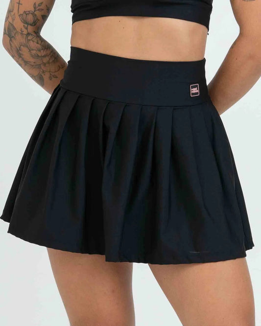 Short Saia Fitness Plissada Super Black - Maré Maria moda fitness