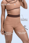 Short Smile Duo Mocha Mousse com Chocolate Dark - Maré Maria moda fitness