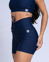 Short Fitness Slim Azul Dark S/ Empina bumbum