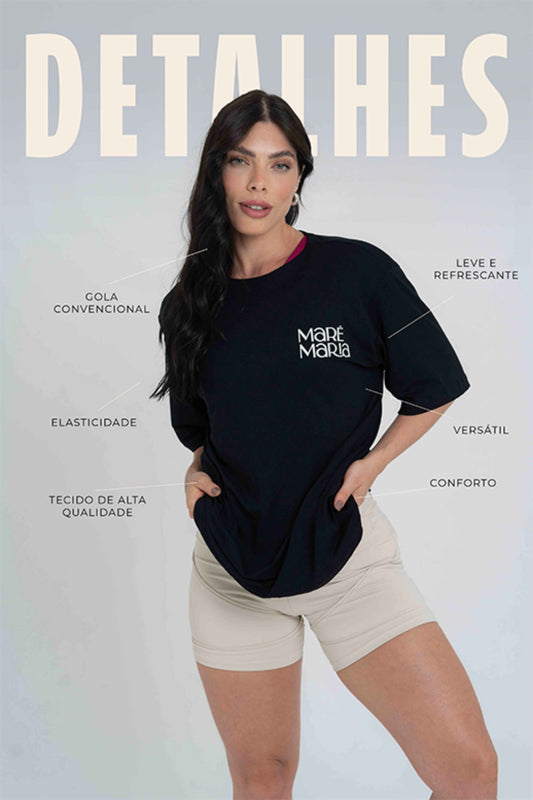 Blusão Fitness Oversized Coffee Preta