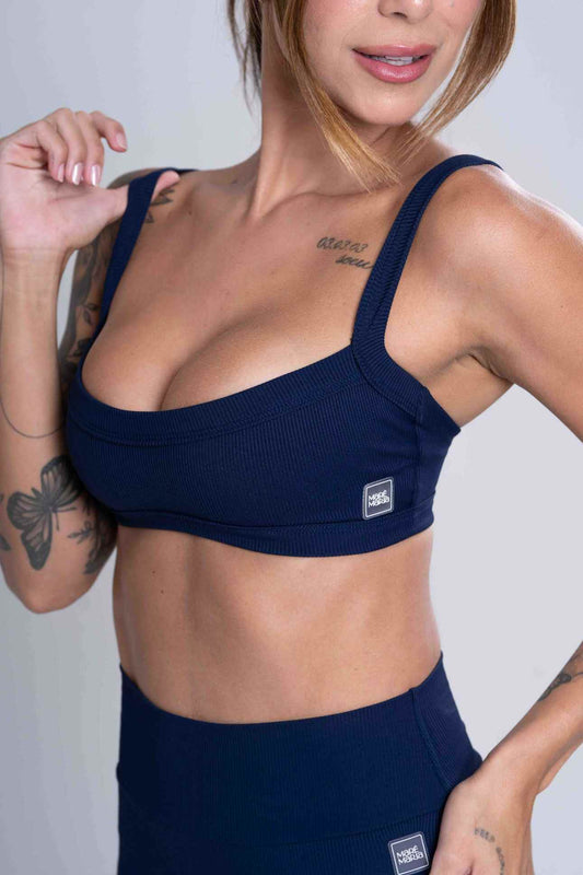 Top Fitness Canelado Flow Azul Dark