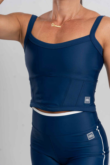 Top Fitness Power Corset Azul Intenso