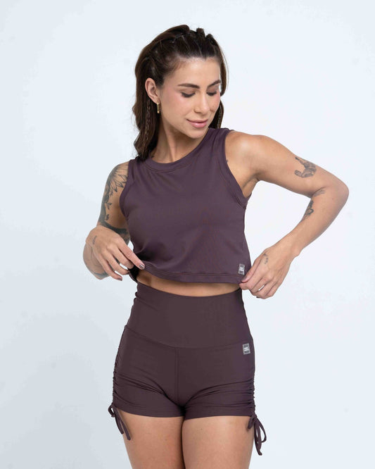 Short fitness Smile Marrom Ébano com empina