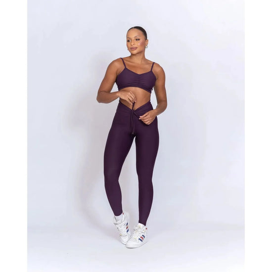 Calça Legging Fitness Slim Blueberry sem Empina bumbum Com Compressão - Maré Maria moda fitness