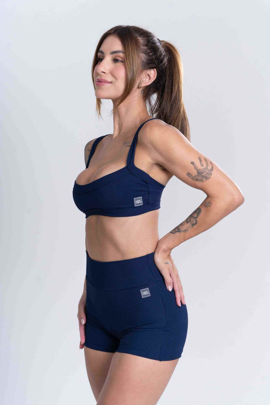 Top Fitness Canelado Flow Azul Dark