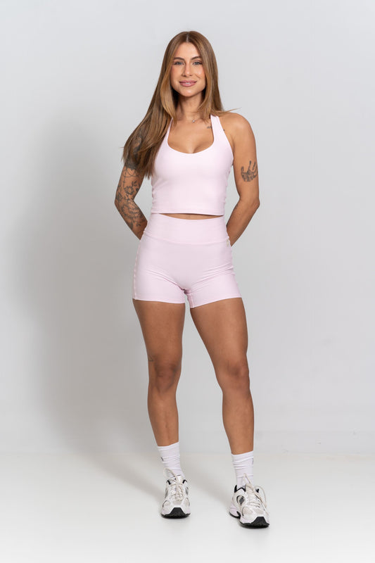 Short Fitness Compressão Confort Rosa Blush