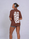 Blusão Fitness Oversized 'Aí De Mim Se Não Fosse Eu' Marrom